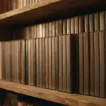 A slightly dusty, well-organized wooden shelf overflowing with generic, unbranded video game cases, some subtly worn